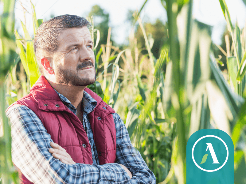 farmer with corn
