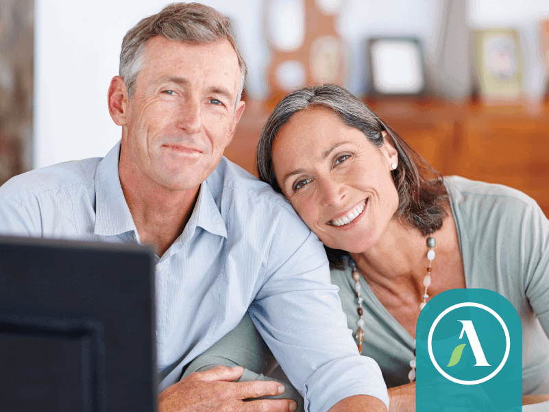 Smiling older couple