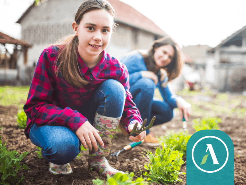 girl gardening